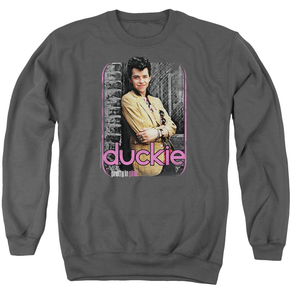 Pretty In Pink - Just Duckie - Adult Crewneck Sweatshirt - Charcoal