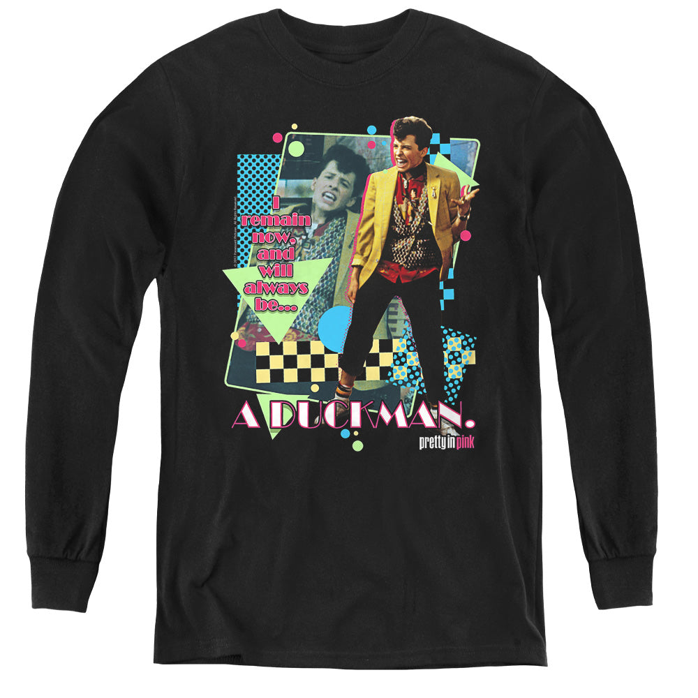 Pretty In Pink - A Duckman - Youth Long Sleeve Tee - Black