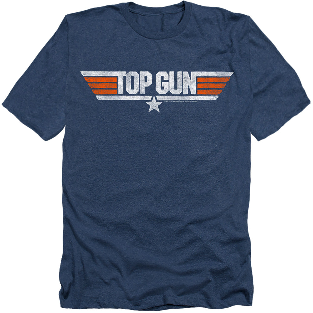 Top Gun - Distressed Logo - Adult Heather - Navy