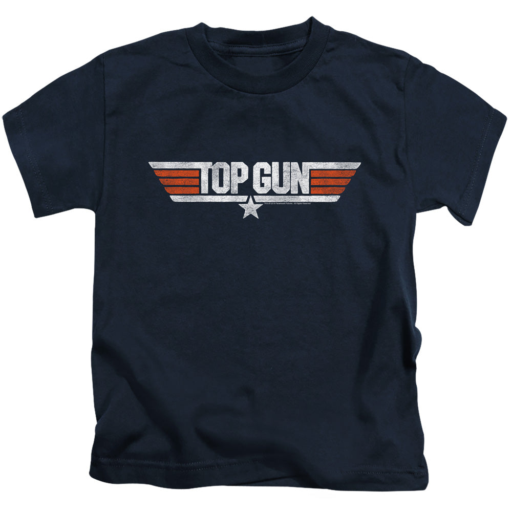 TOP GUN DISTRESSED LOGO - S/S JUVENILE 18/1 - NAVY - T-Shirt