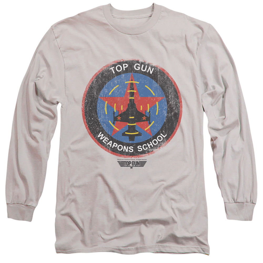 TOP GUN FLIGHT SCHOOL LOGO - L/S ADULT 18/1 - SILVER T-Shirt