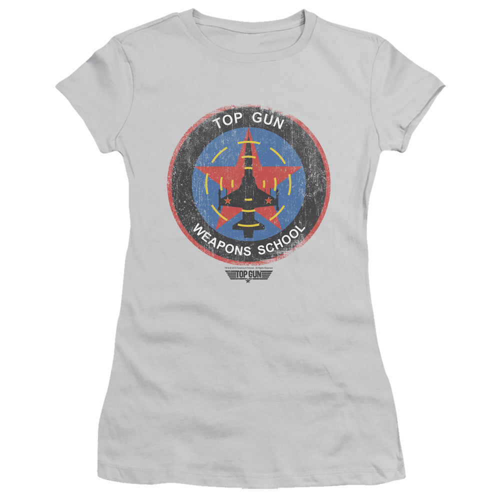 Top Gun - Flight School Logo - Short Sleeve Junior Sheer - Silver T-shirt