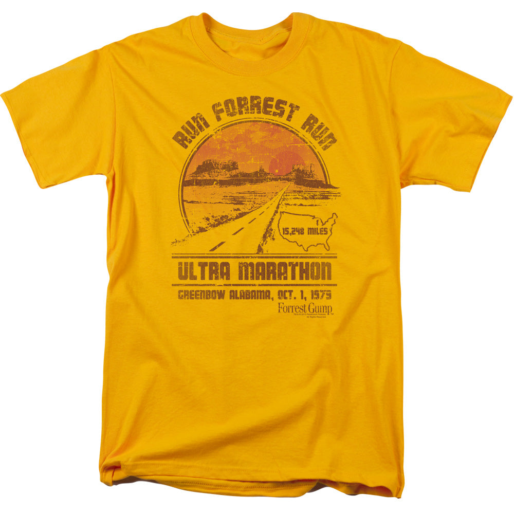 Forrest Gump - Ultra Marathon - Short Sleeve Adult 18/1 - Gold T-shirt