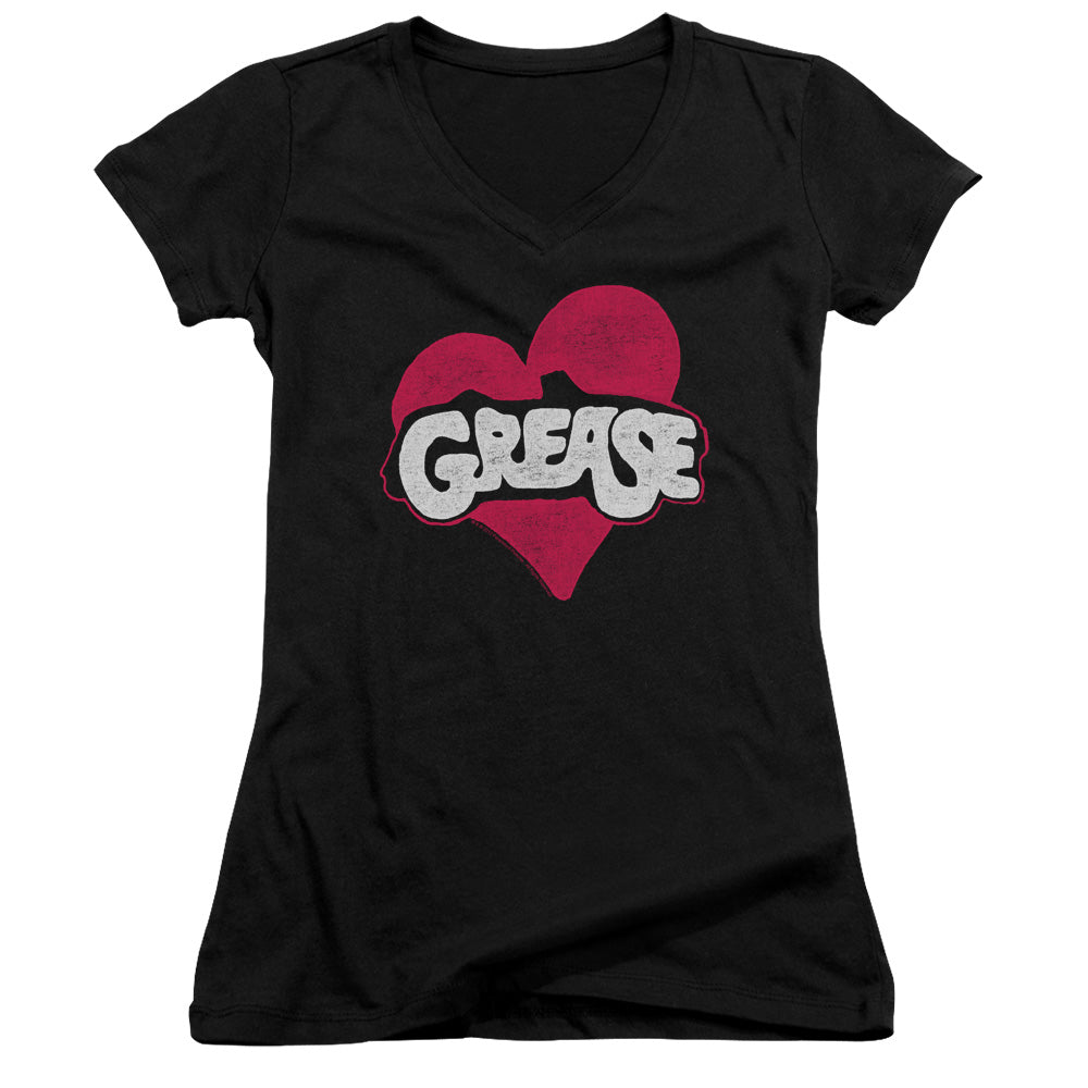 Grease Heart - Junior V-neck - Black