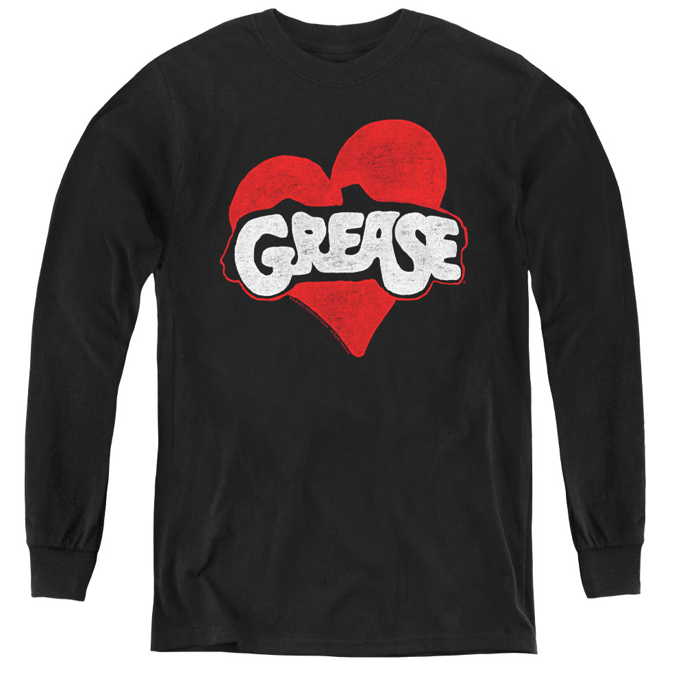 Grease - Heart - Youth Long Sleeve Tee - Black