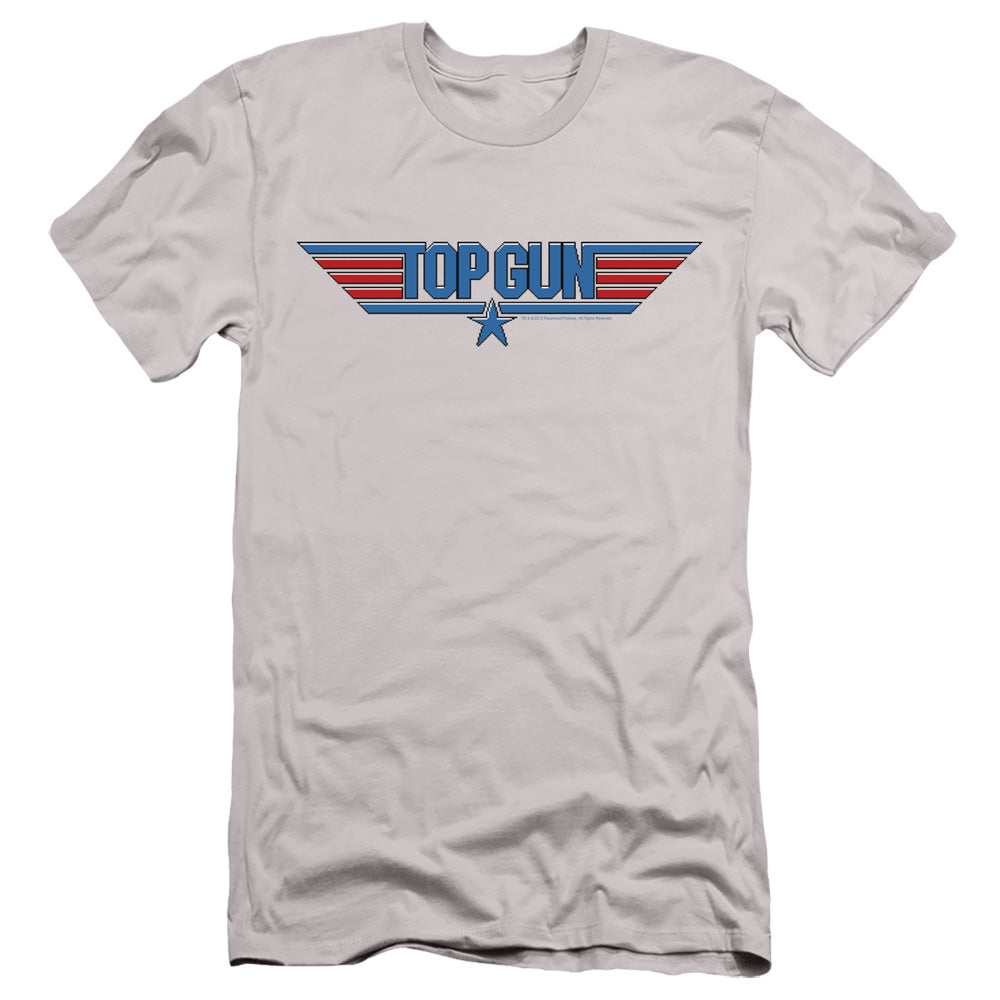 Top Gun - 8 Bit Logo - Short Sleeve Adult 30/1 - Silver T-shirt