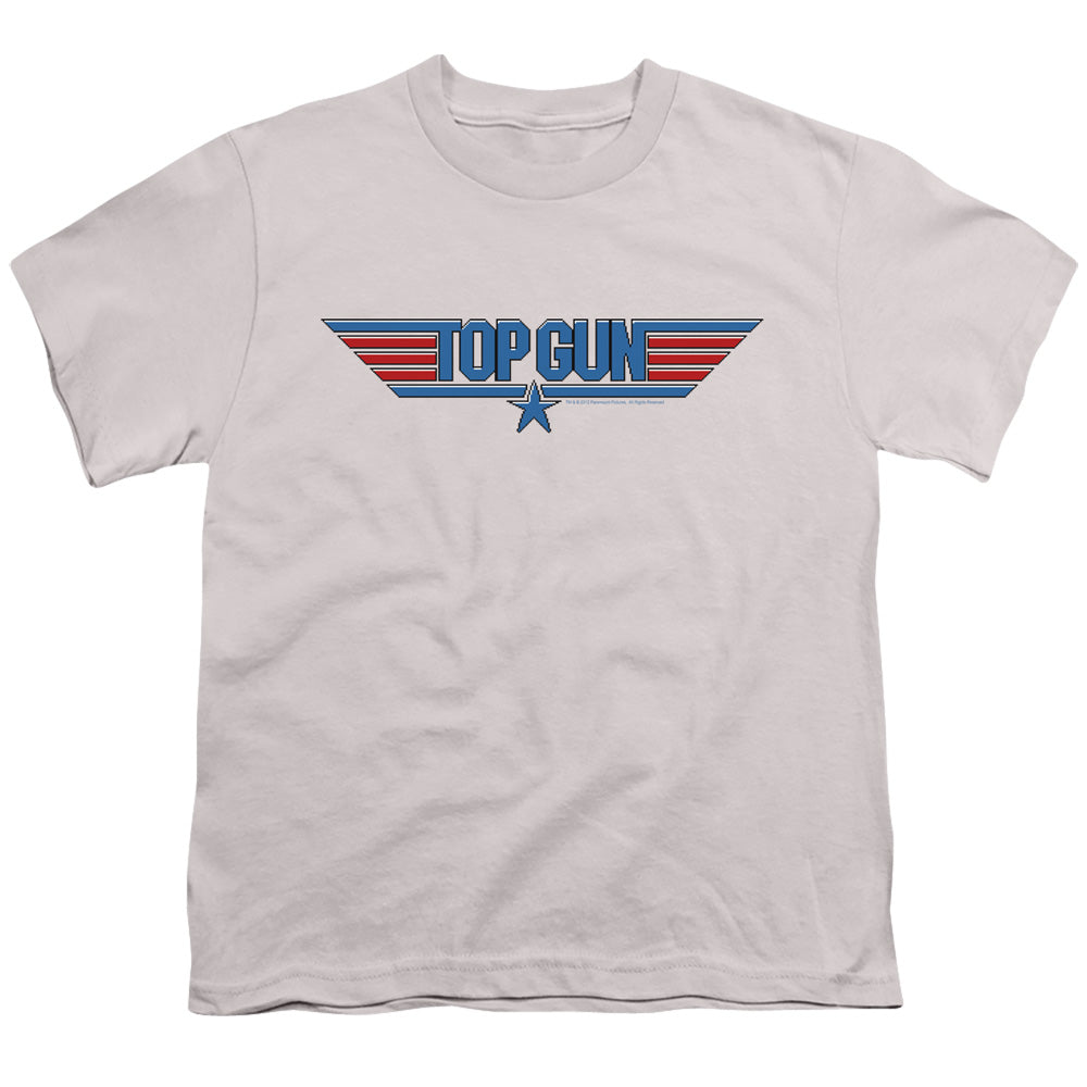 Top Gun - 8 Bit Logo - Short Sleeve Youth 18/1 - Silver T-shirt