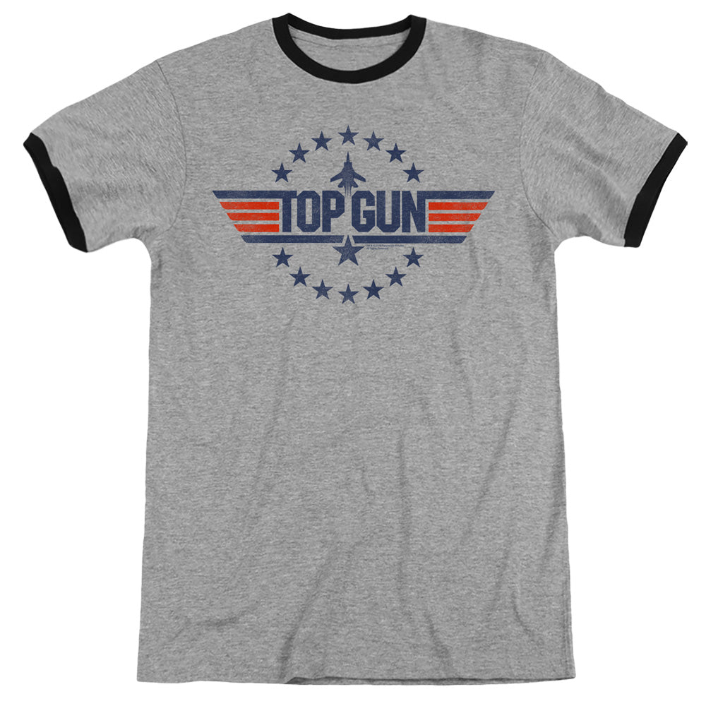 Top Gun - Star Logo - Adult Ringer - Heather/black