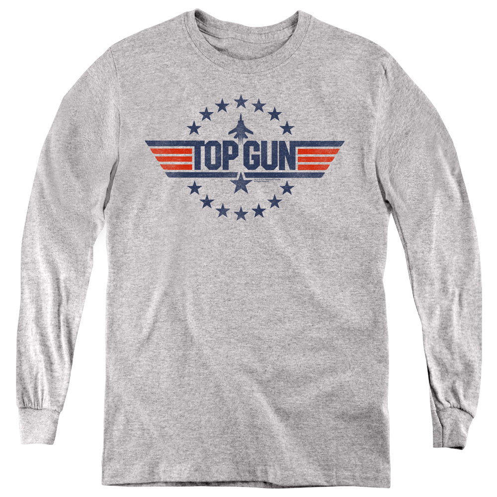 Top Gun - Star Logo - Youth Long Sleeve Tee - Athletic Heather