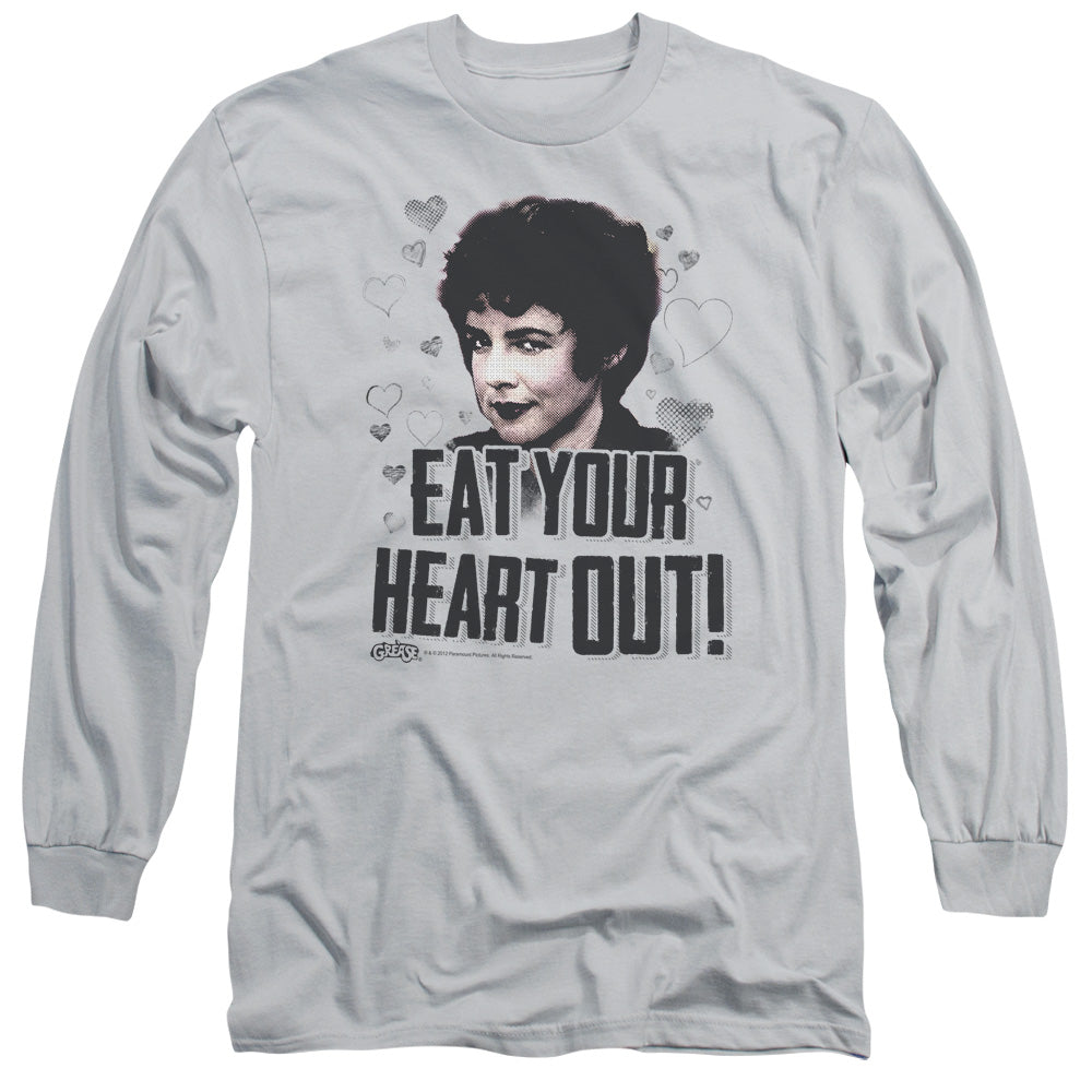 Grease - Eat Your Heart Out - Long Sleeve Adult 18/1 - Silver T-shirt