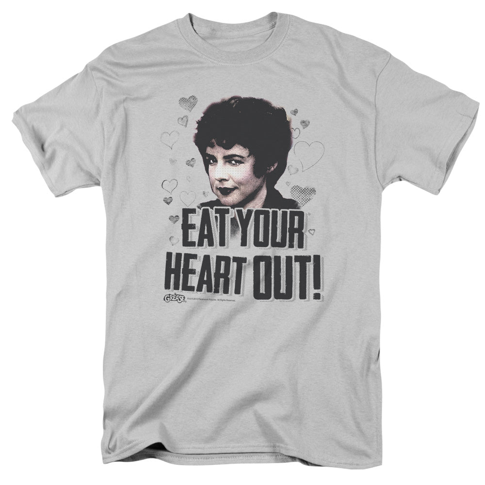 Grease - Eat Your Heart Out - Short Sleeve Adult 18/1 - Silver T-shirt