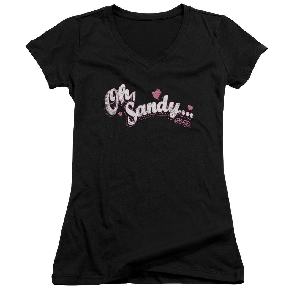 Grease - Oh Sandy - Junior V-neck - Black