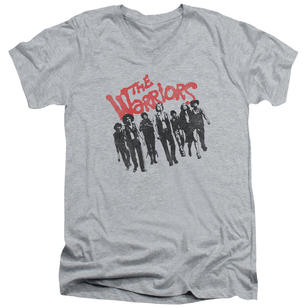 Warriors - The Gang - Short Sleeve Adult V-neck - Athletic Heather T-shirt