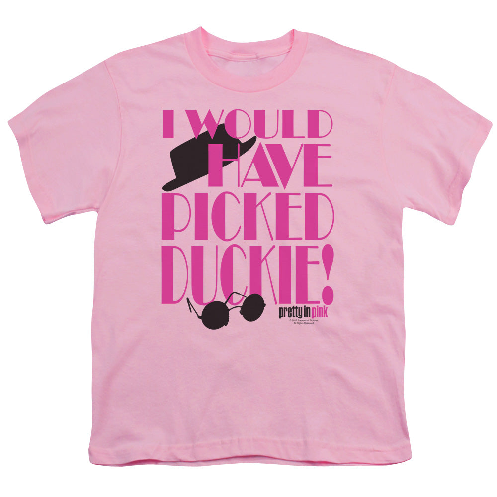 Pretty In Pink - Picked Duckie - Short Sleeve Youth 18/1 - Pink T-shirt