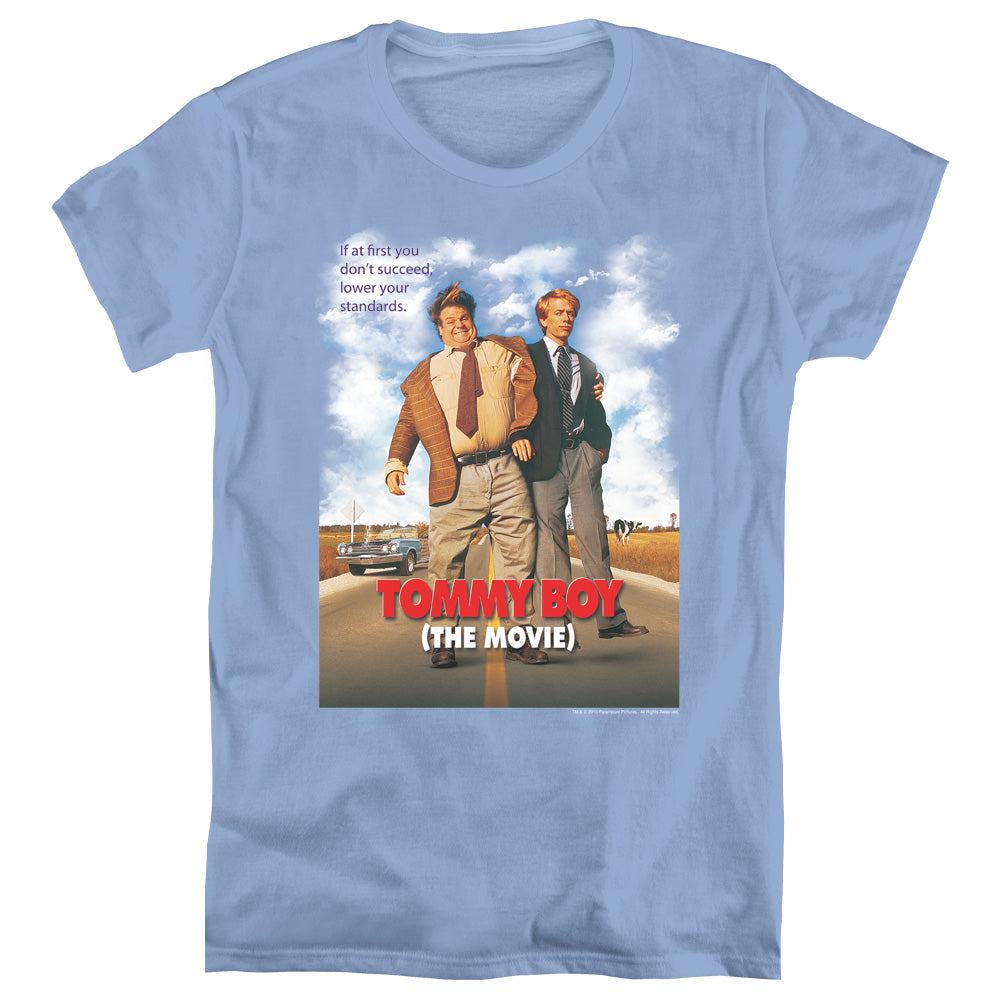 Tommy Boy - Movie Poster - Short Sleeve Womens Tee - Carolina Blue T-shirt