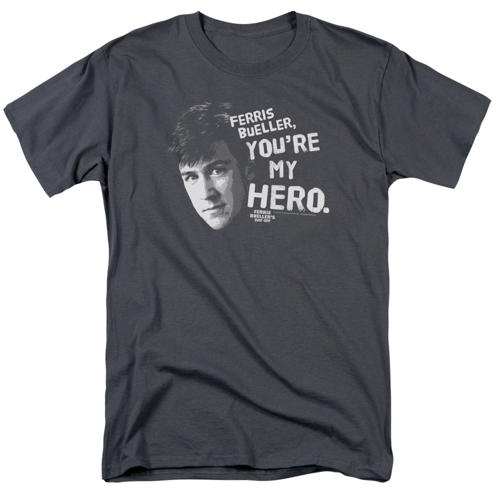 Ferris Bueller - My Hero - Short Sleeve Adult 18/1 - Charcoal T-shirt