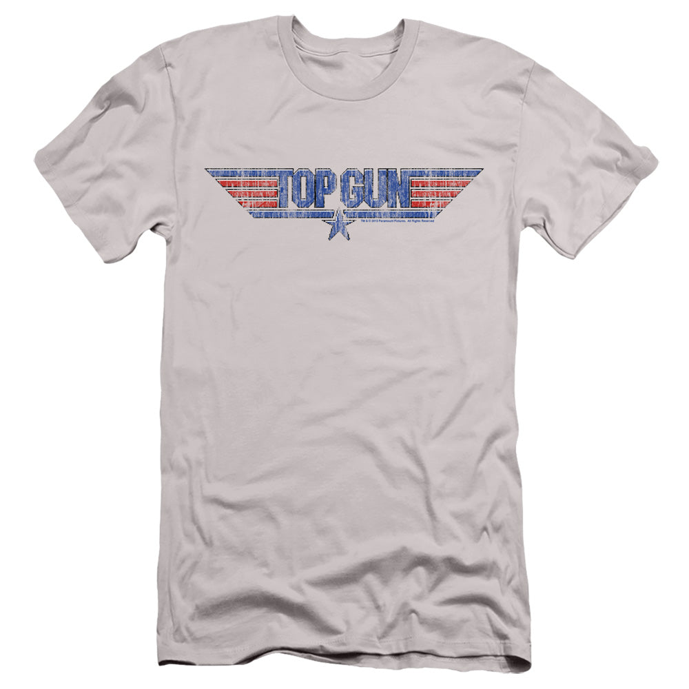 Top Gun - 8 Bit Logo - Short Sleeve Adult 30/1 - Silver T-shirt