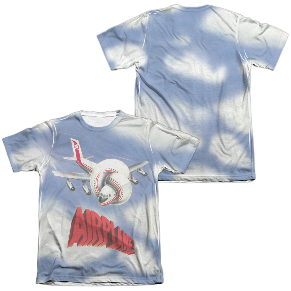 AIRPLANE TITLE (FRONT/BACK PRINT) - ADULT 65/35 POLY/COTTON S/S TEE - WHITE T-Shirt