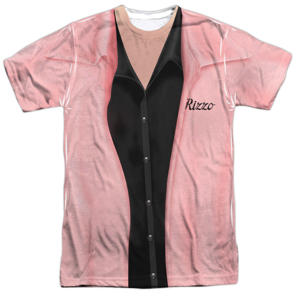 Grease - Rizzo Pink Ladies - Short Sleeve Adult 100% Poly Crew - White T-shirt