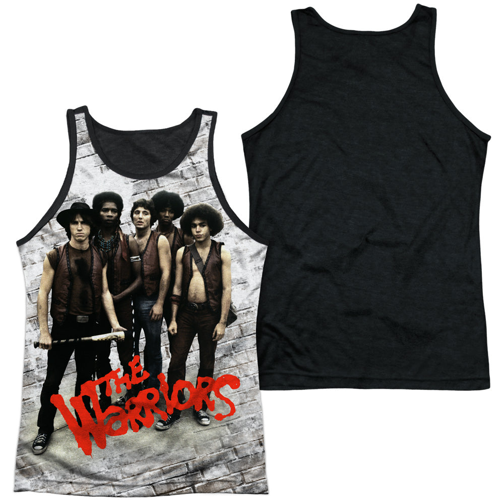 Warriors - Pose - Adult Poly Tank Top Black Back - White