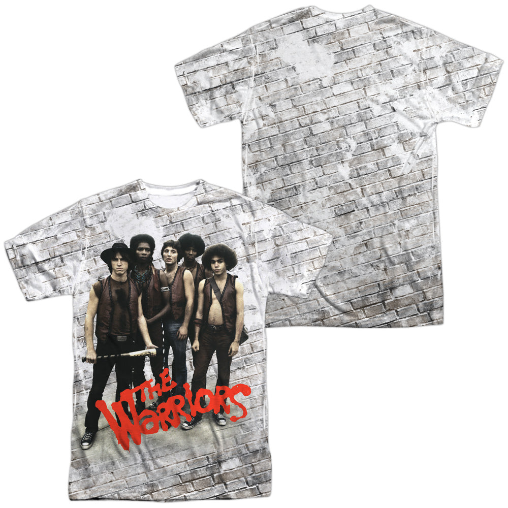 Warriors - Pose (Front/back Print) - Short Sleeve Adult 100% Poly Crew - White T-shirt