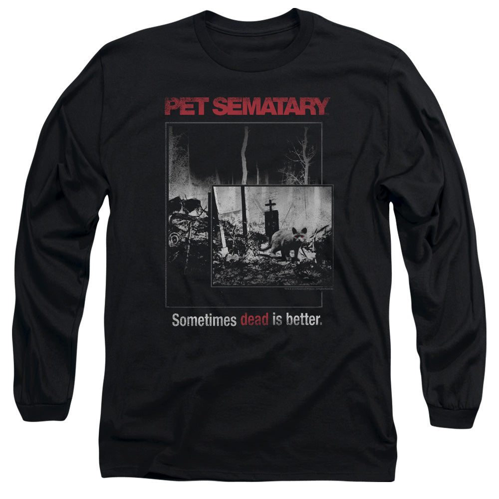Pet Sematary - Cat Poster - Long Sleeve Adult 18/1 - Black T-shirt