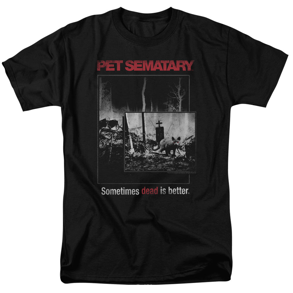 Pet Sematary - Cat Poster - Short Sleeve Adult 18/1 - Black T-shirt