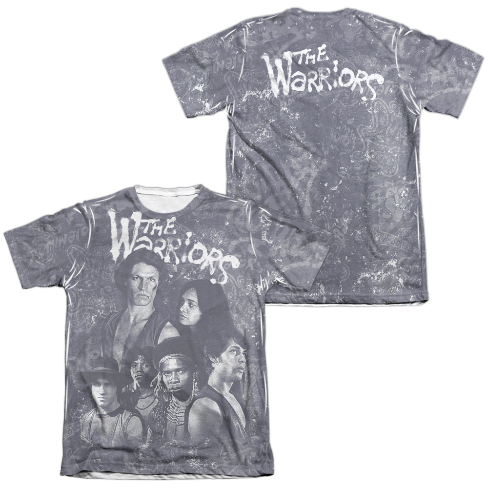 Warriors - Moody Streets (Front/back Print) - Adult Poly/cotton Short Sleeve Tee - White T-shirt