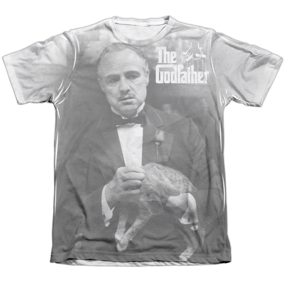 Godfather - Pet The Cat - Adult Poly/cotton Short Sleeve Tee - White T-shirt