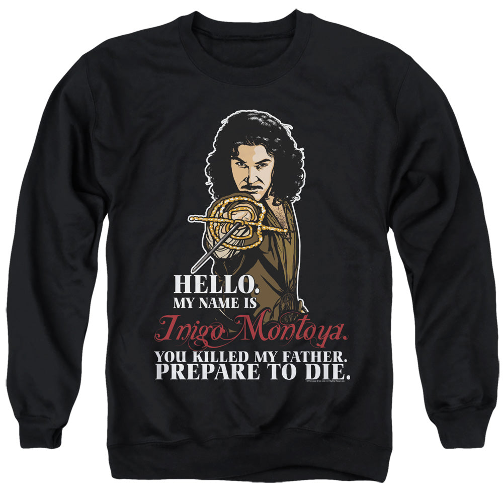Princess Bride - Hello - Adult Crewneck Sweatshirt - Black