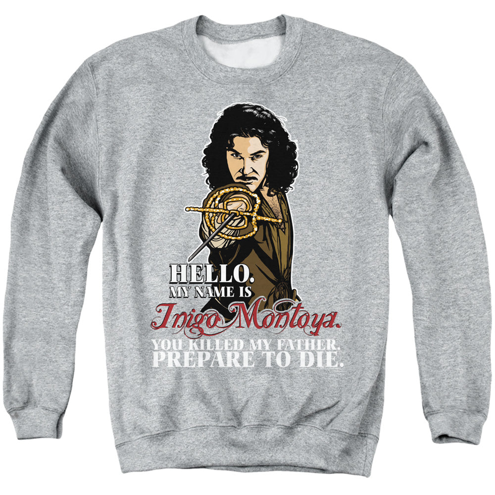 Princess Bride Hello - Adult Crewneck Sweatshirt - Athletic Heather