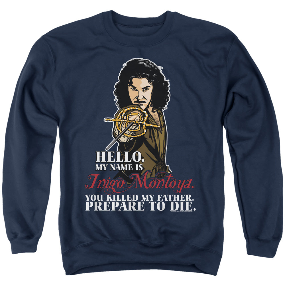Princess Bride - Hello - Adult Crewneck Sweatshirt - Navy