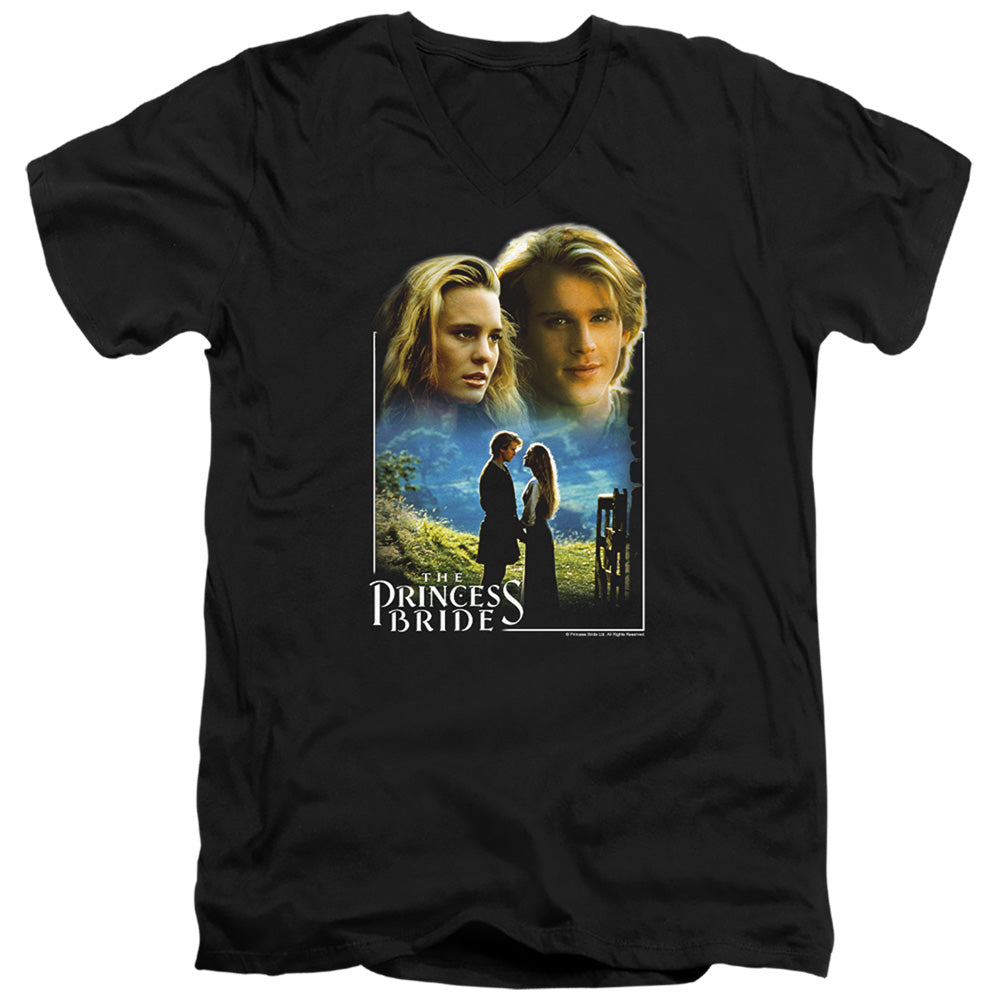 Princess Bride - Buttercup & Westley - Short Sleeve Adult V-neck 30/1 - Black T-shirt