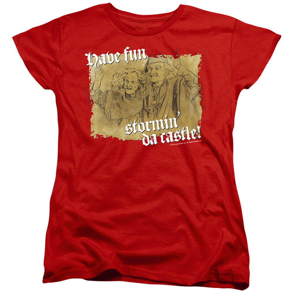 Princess Bride - Stormin Da Castle - Short Sleeve Womens Tee - Red T-shirt