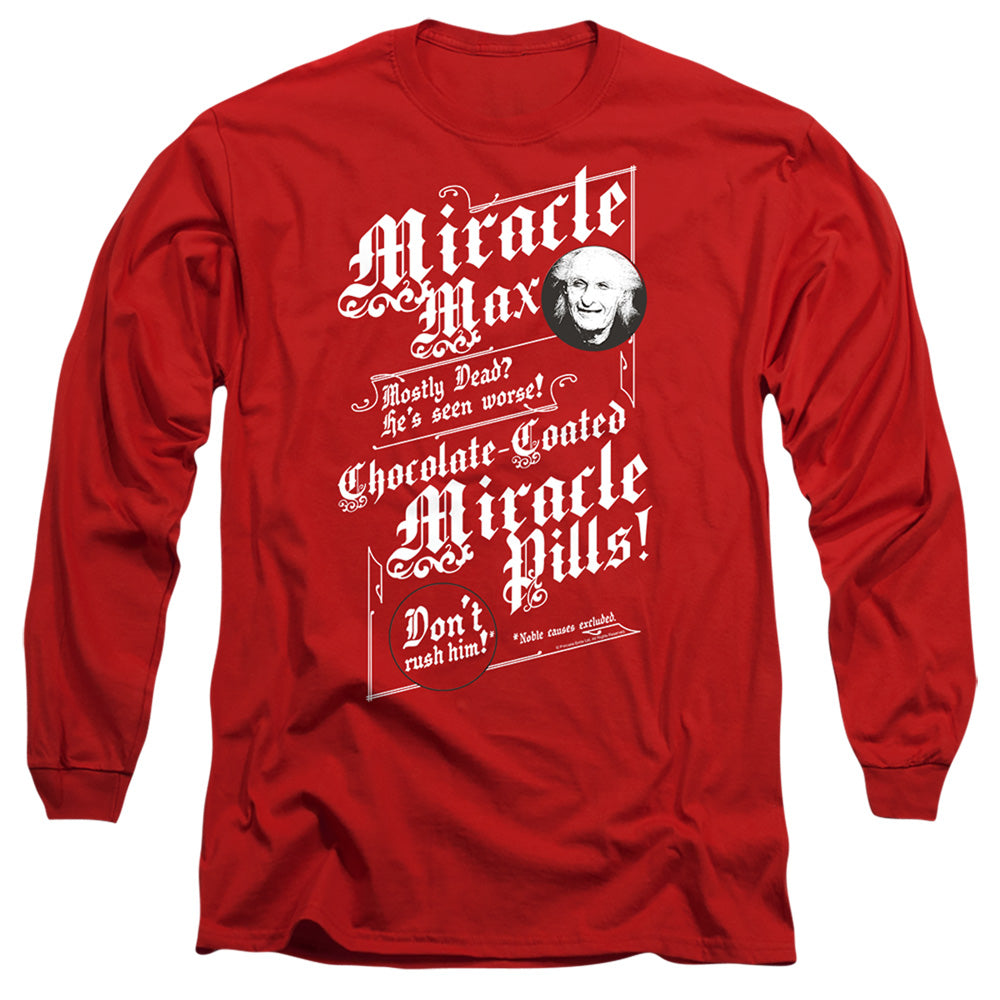 Princess Bride - Miracle Max - Long Sleeve Adult 18/1 - Red T-shirt