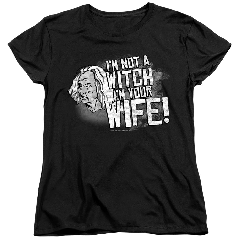 Princess Bride - Not A Witch - Short Sleeve Womens Tee - Black T-shirt