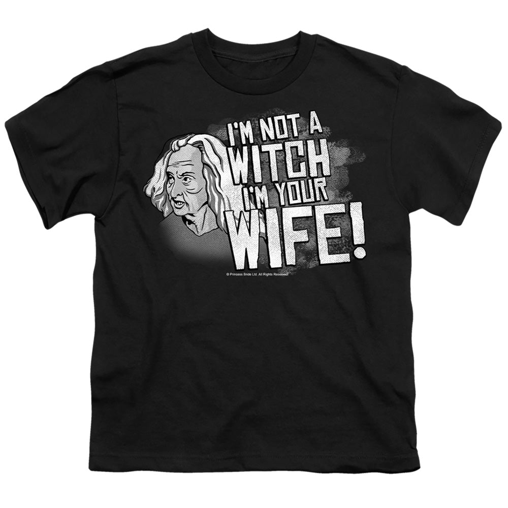 Princess Bride - Not A Witch - Short Sleeve Youth 18/1 - Black T-shirt