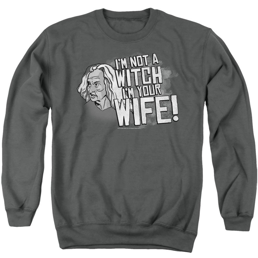 Princess Bride - Not A Witch - Adult Crewneck Sweatshirt - Charcoal