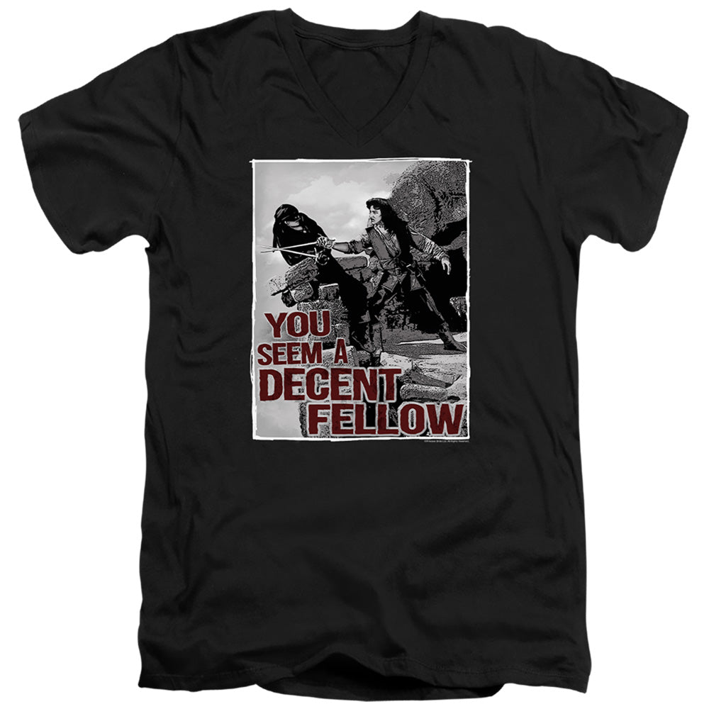 Princess Bride - Fellow - Short Sleeve Adult V-neck 30/1 - Black T-shirt