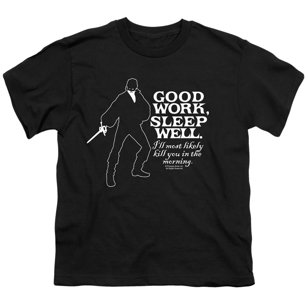 Princess Bride - Good Work - Short Sleeve Youth 18/1 - Black T-shirt