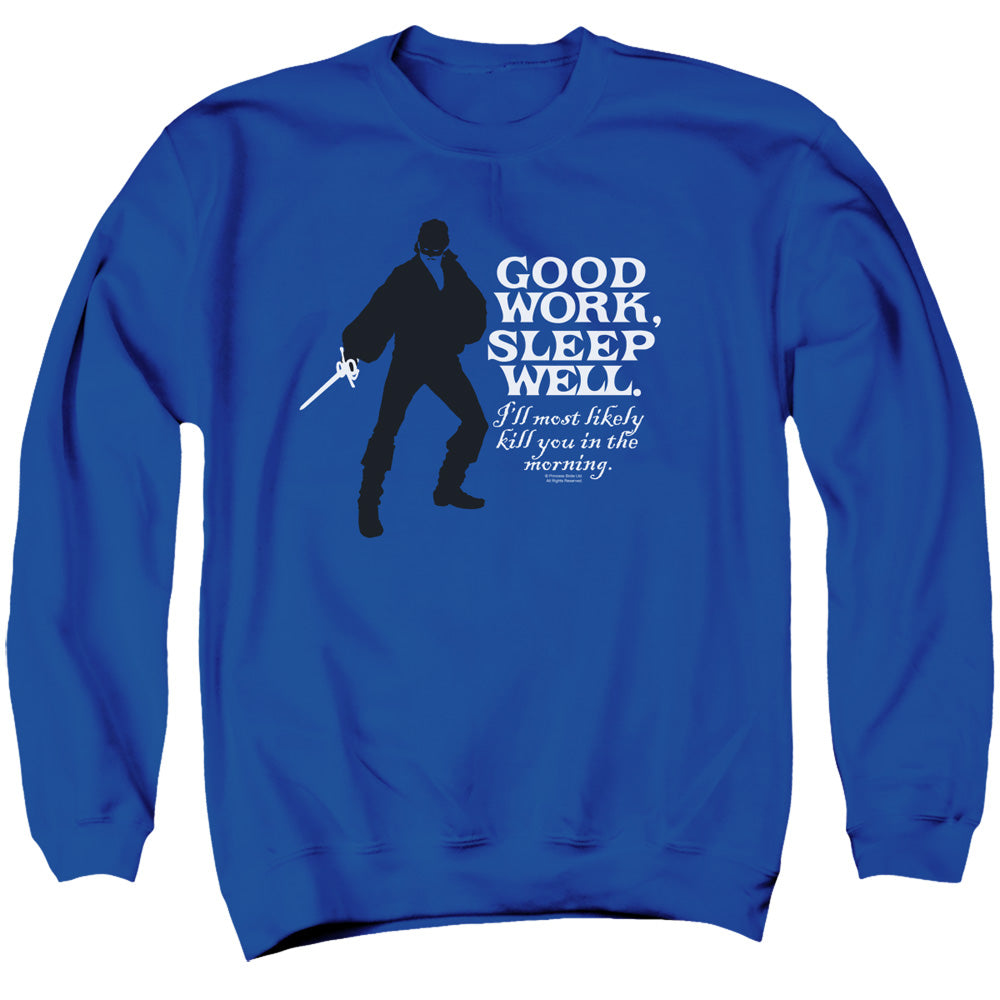 Princess Bride - Good Work - Adult Crewneck Sweatshirt - Royal Blue