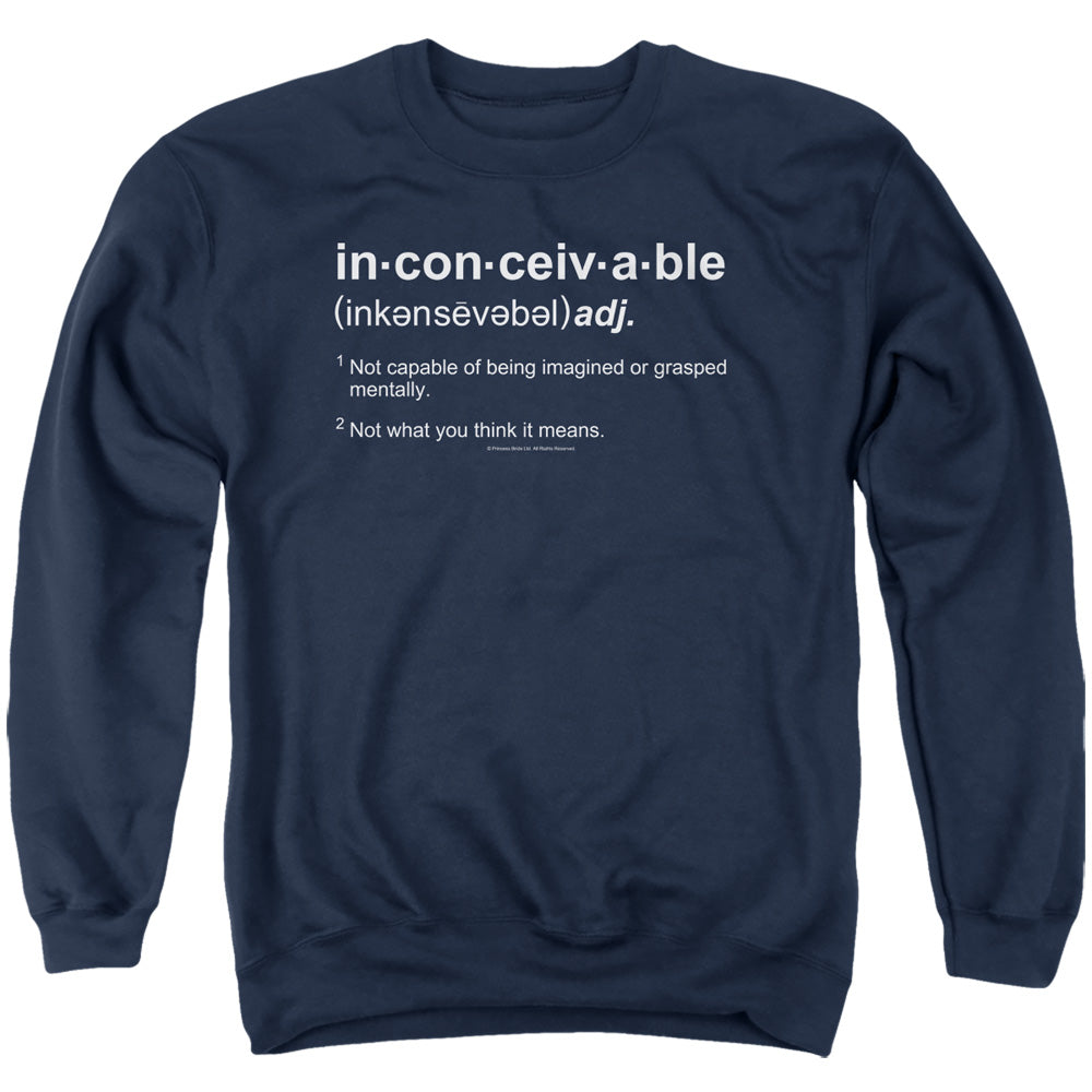 Princess Bride - Definition - Adult Crewneck Sweatshirt - Navy