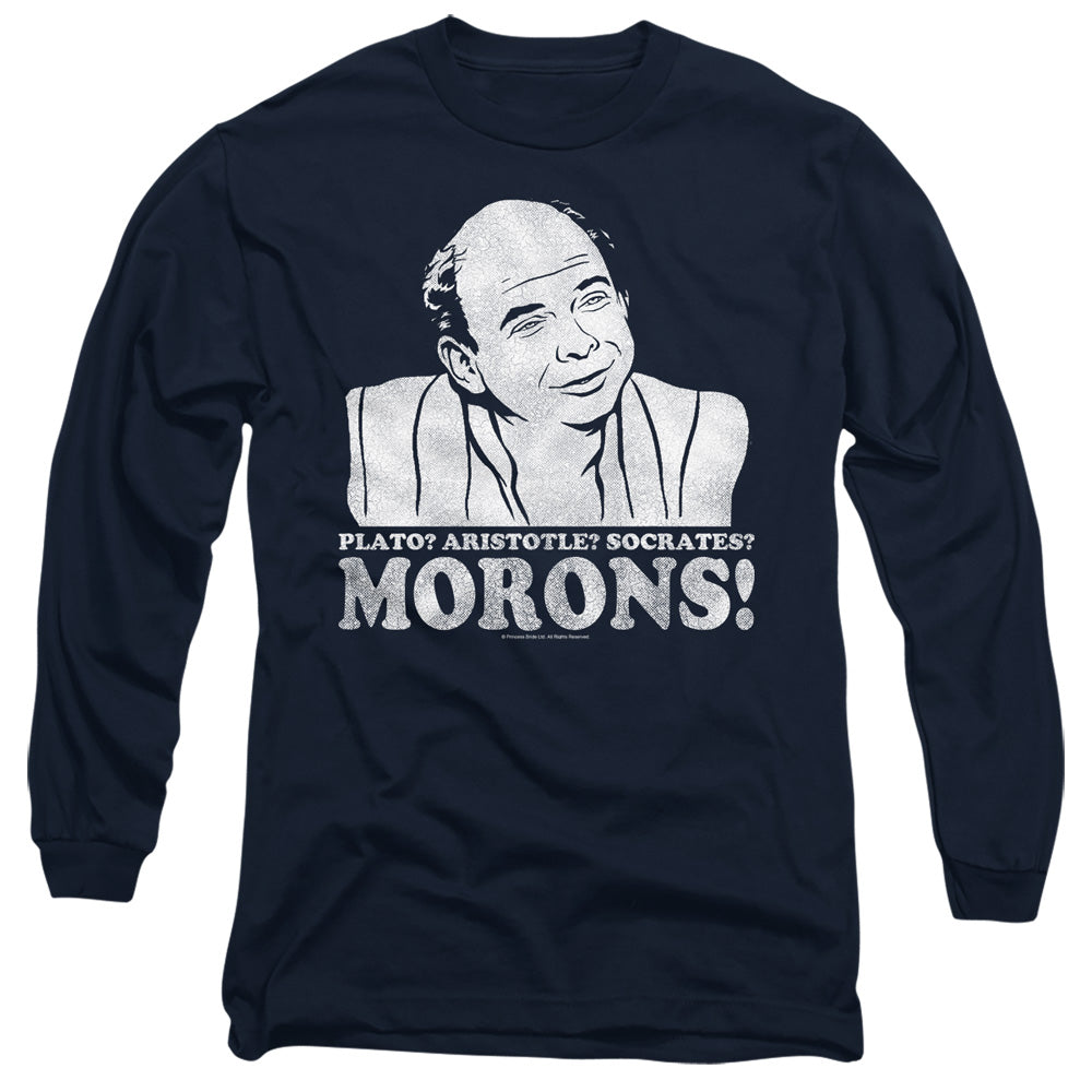 Princess Bride - Morons - Long Sleeve Adult 18/1 - Navy T-shirt