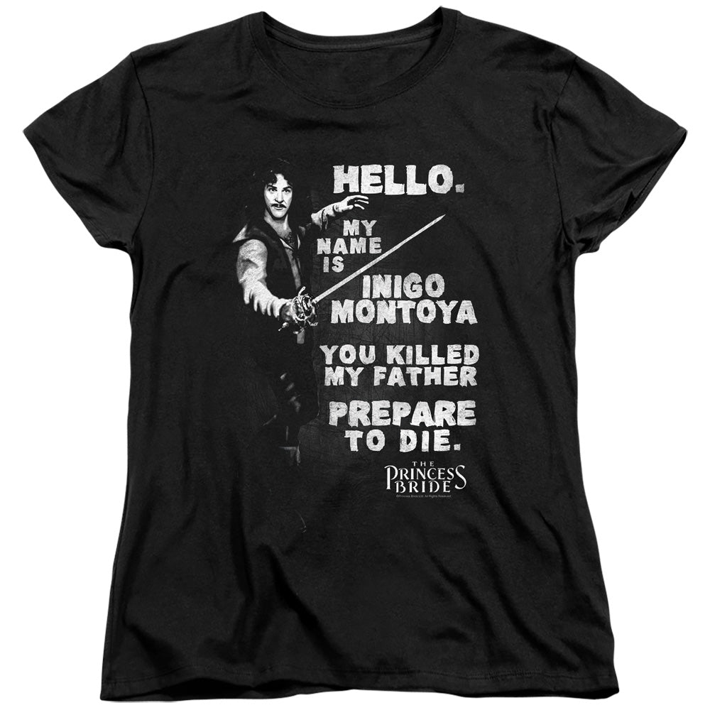 Princess Bride - Hello Again - Short Sleeve Womens Tee - Black T-shirt