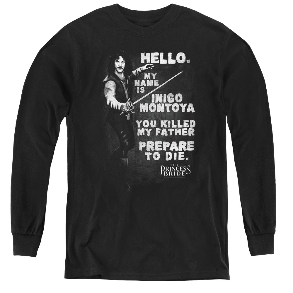 Princess Bride - Hello Again - Youth Long Sleeve Tee - Black
