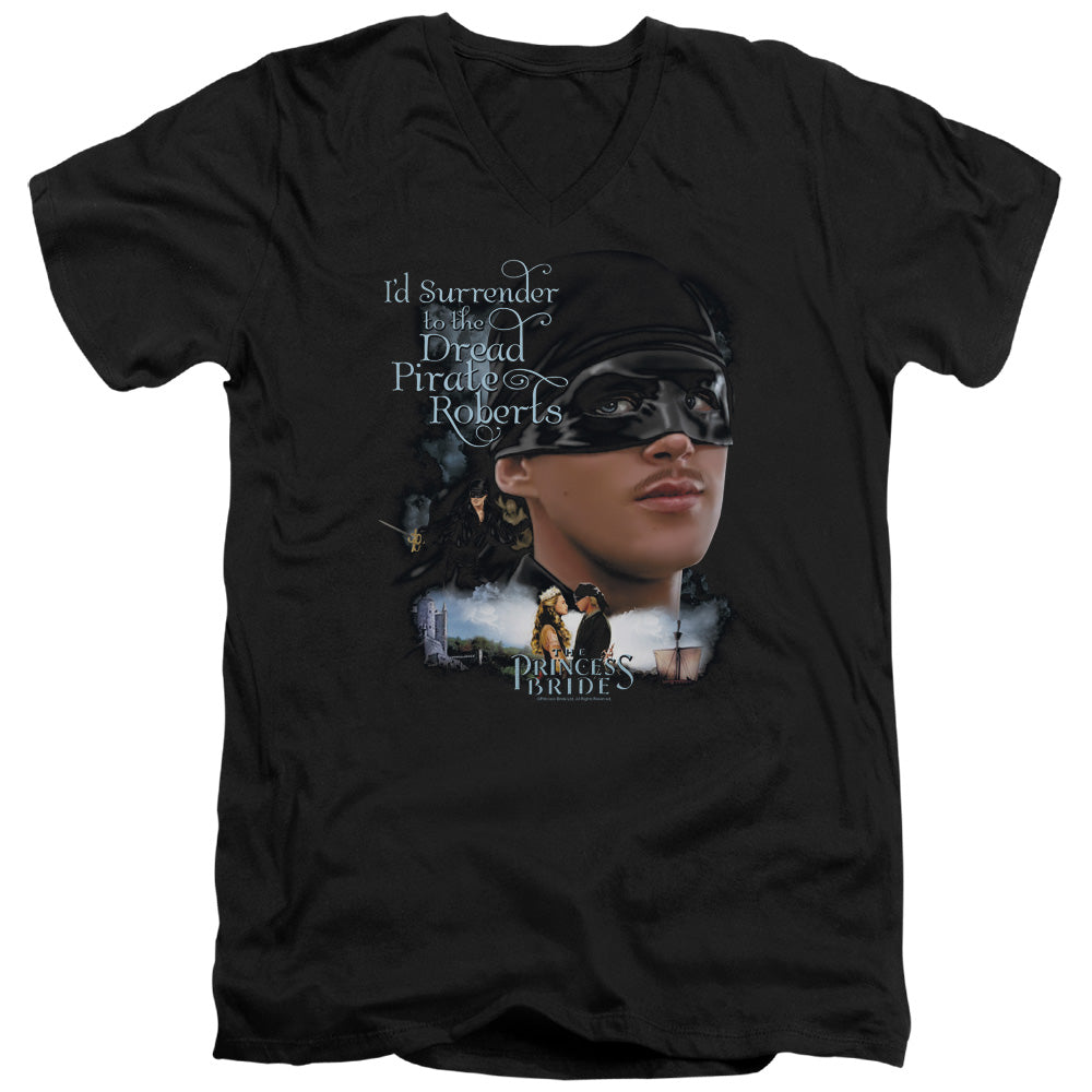 Princess Bride - Surrender - Short Sleeve Adult V-neck 30/1 - Black T-shirt