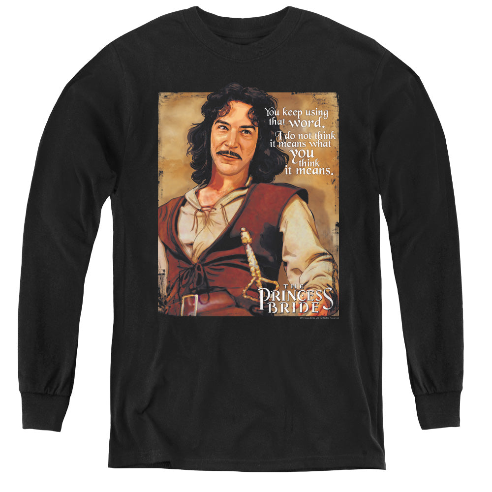 Princess Bride - Word - Youth Long Sleeve Tee - Black