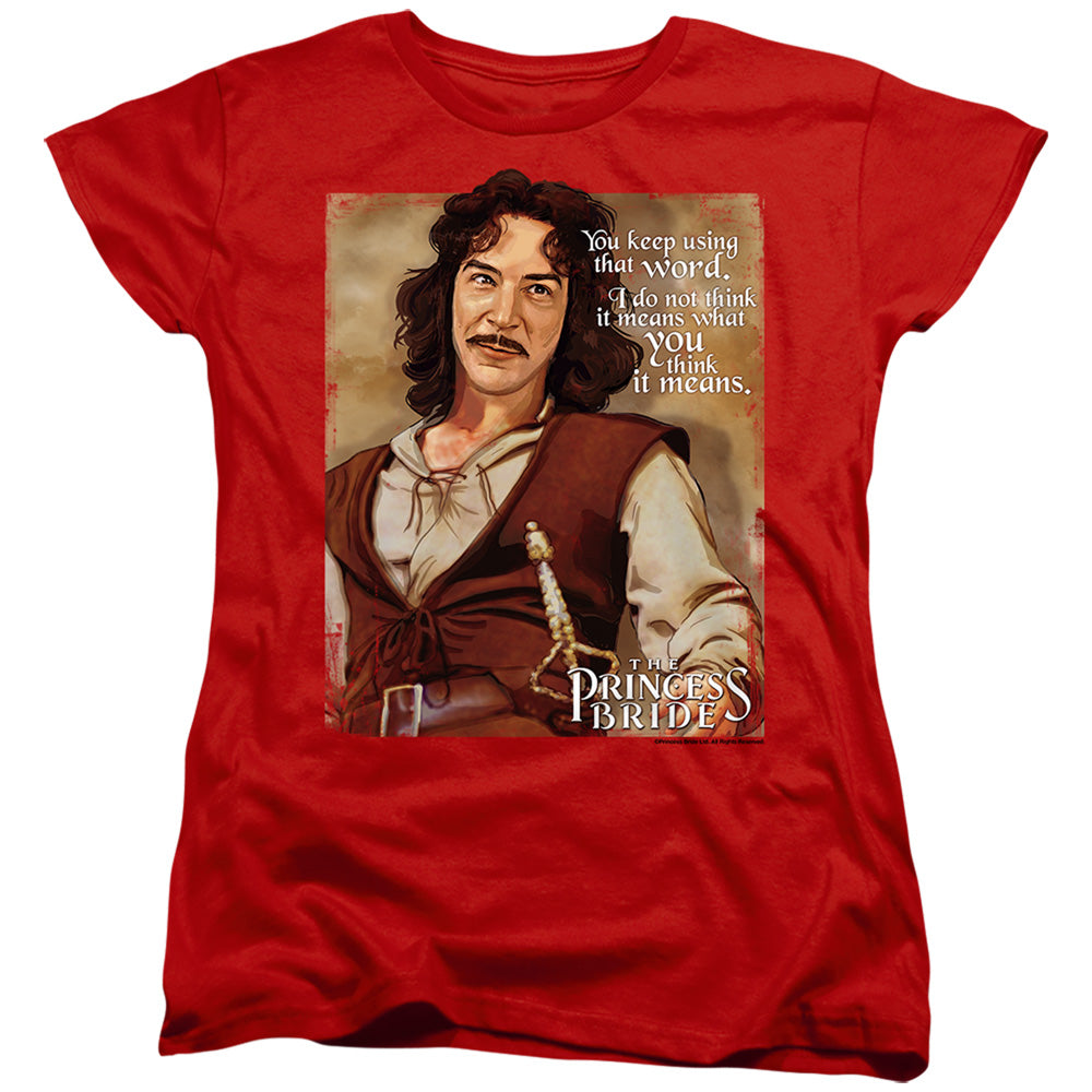 Princess Bride - Word - Short Sleeve Womens Tee - Red T-shirt