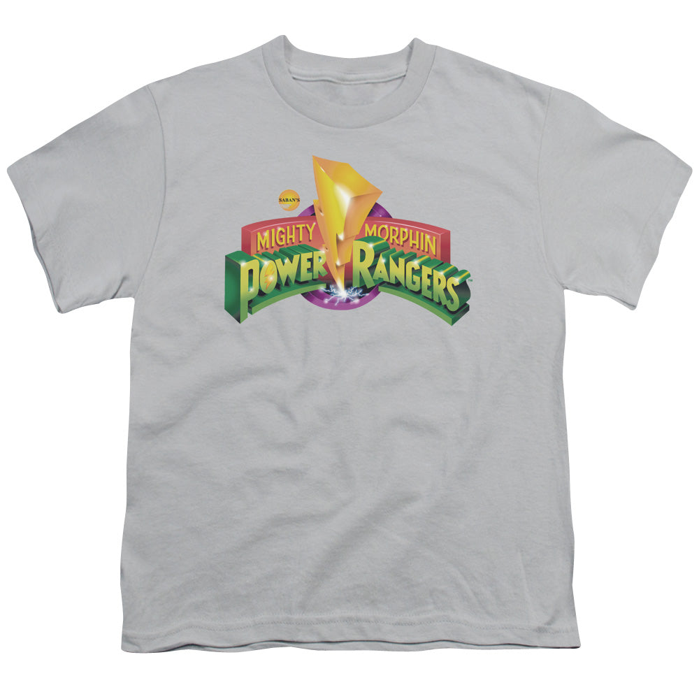 Power Rangers - Mmpr Logo - Short Sleeve Youth 18/1 - Silver T-shirt