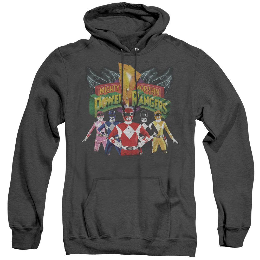 Power Rangers - Rangers Unite - Adult Heather Hoodie - Black